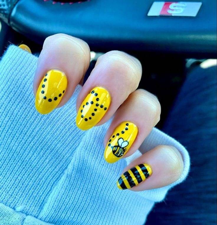 Bumblebee Puzzle Yellow Nail Designs