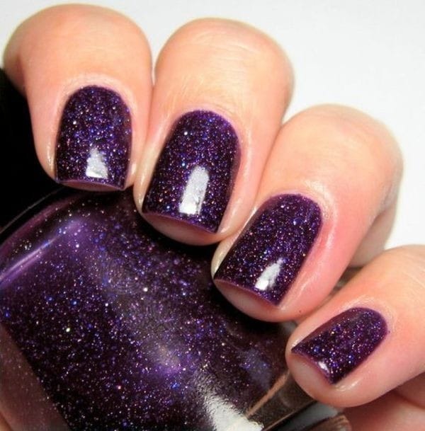 Galactic Dark Purple Nails