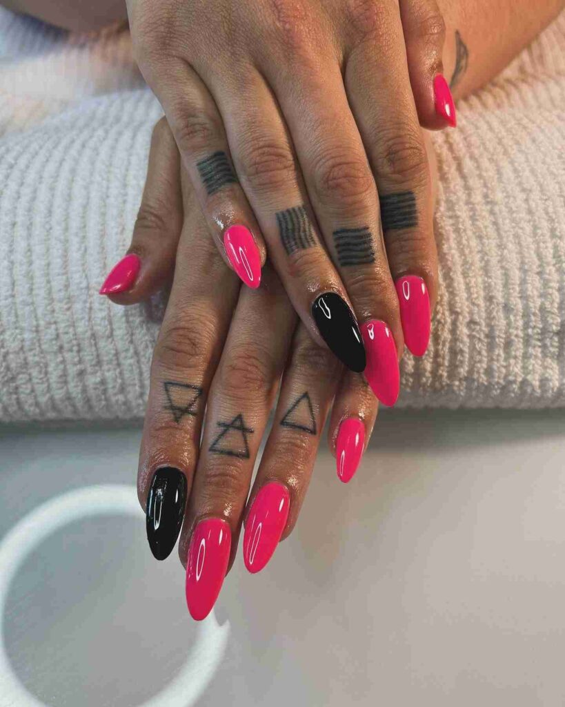 Glossy Pink & Black