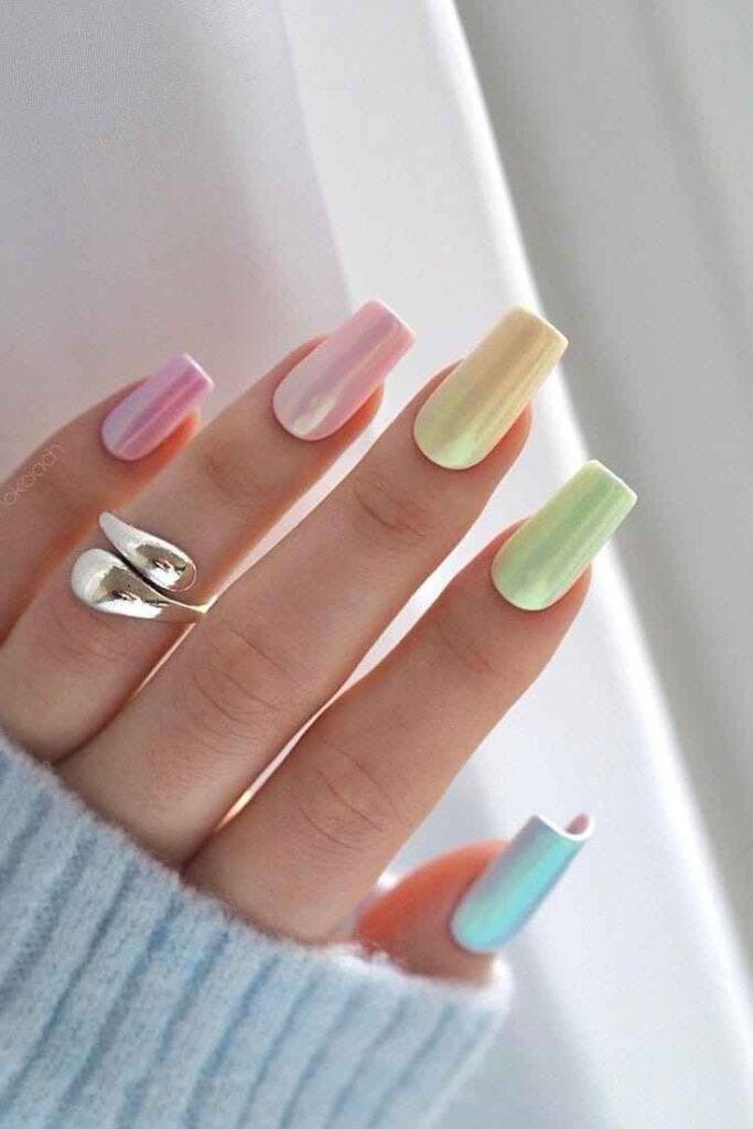 Pastel Dreams Coffin Nails