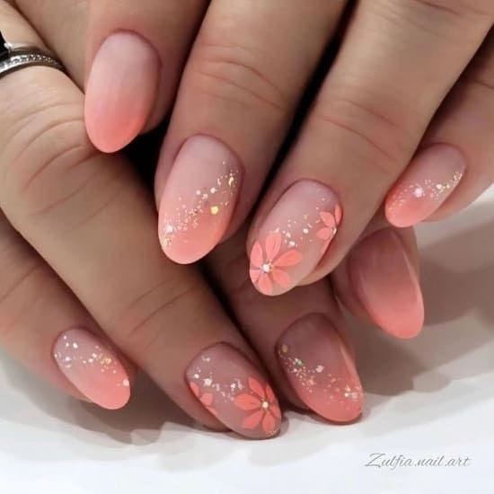 Peach Blossom Ombre Nails