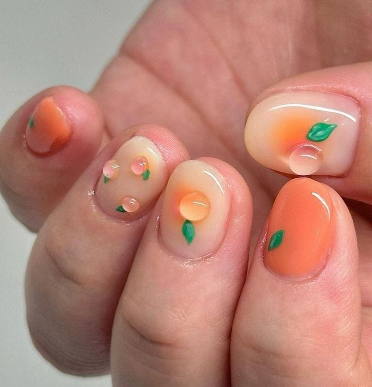 Peach Fruit Nails