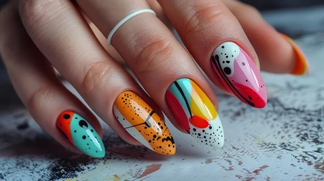 Pink and orange nail ideas