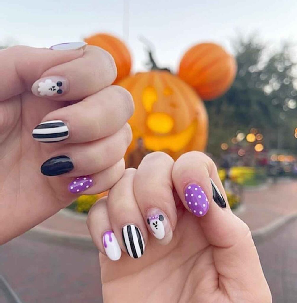 Boo-tiful Mickey Disney Halloween Nails