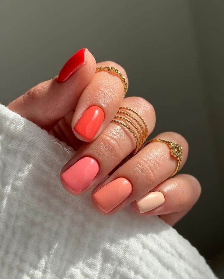 Different Shades of Coral Nail Designs