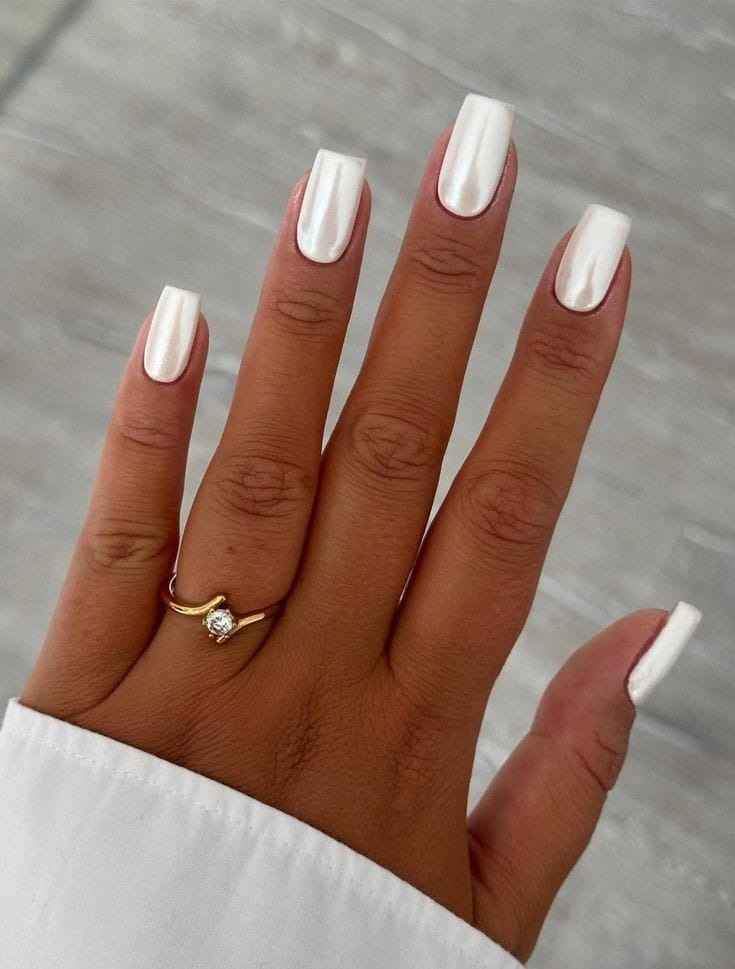 Glazed White Nails