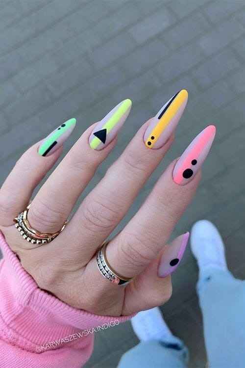 Light Color Negative Space Nails