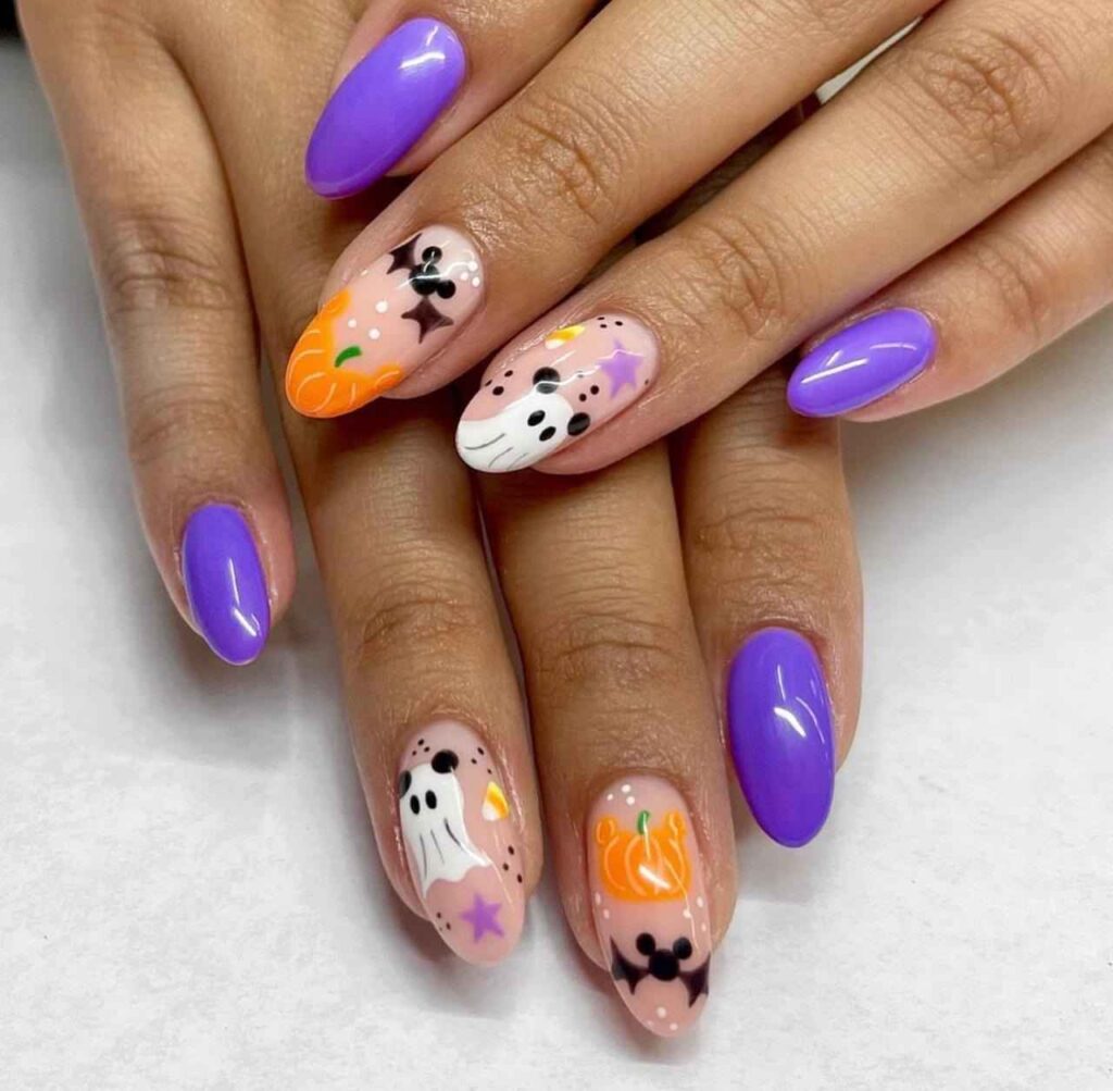 Mickey’s Halloween Night Nails