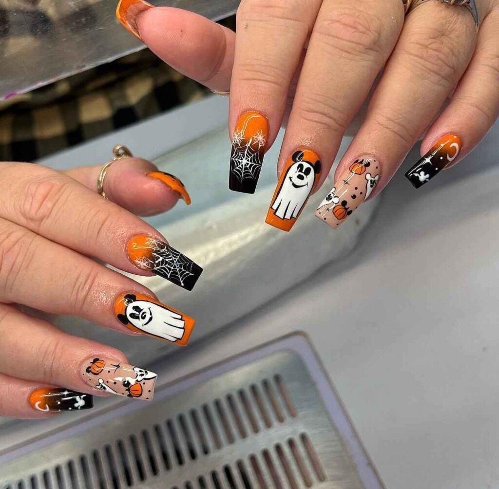 Mickey’s Spooky Night Nail Ideas