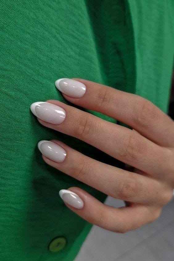 Milky White Tips Summer Nails