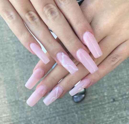 Pink marble elegance end of summer nails