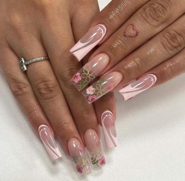 Delicate Pink Baby Girl Set baby shower nails