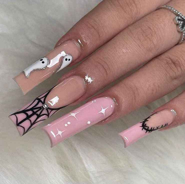 Nude Pink with Silver and White Details