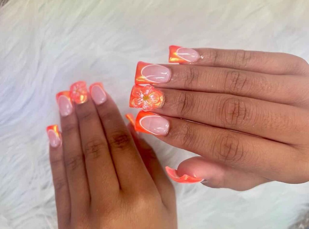 Citrus Bloom Duck Nails