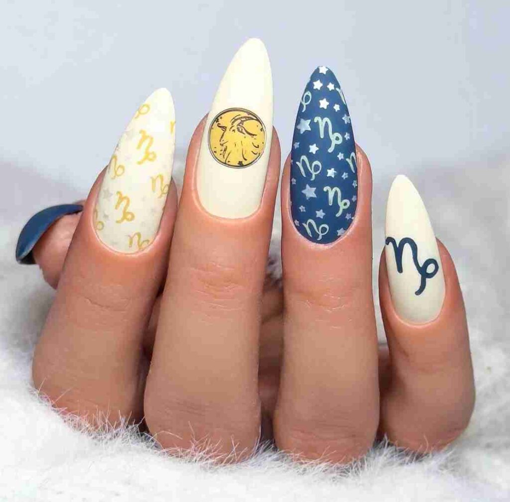 edgy capricorn stiletto nail designs