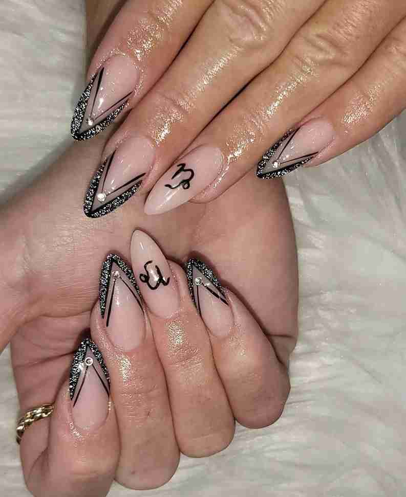 glittering capricorn nail designs