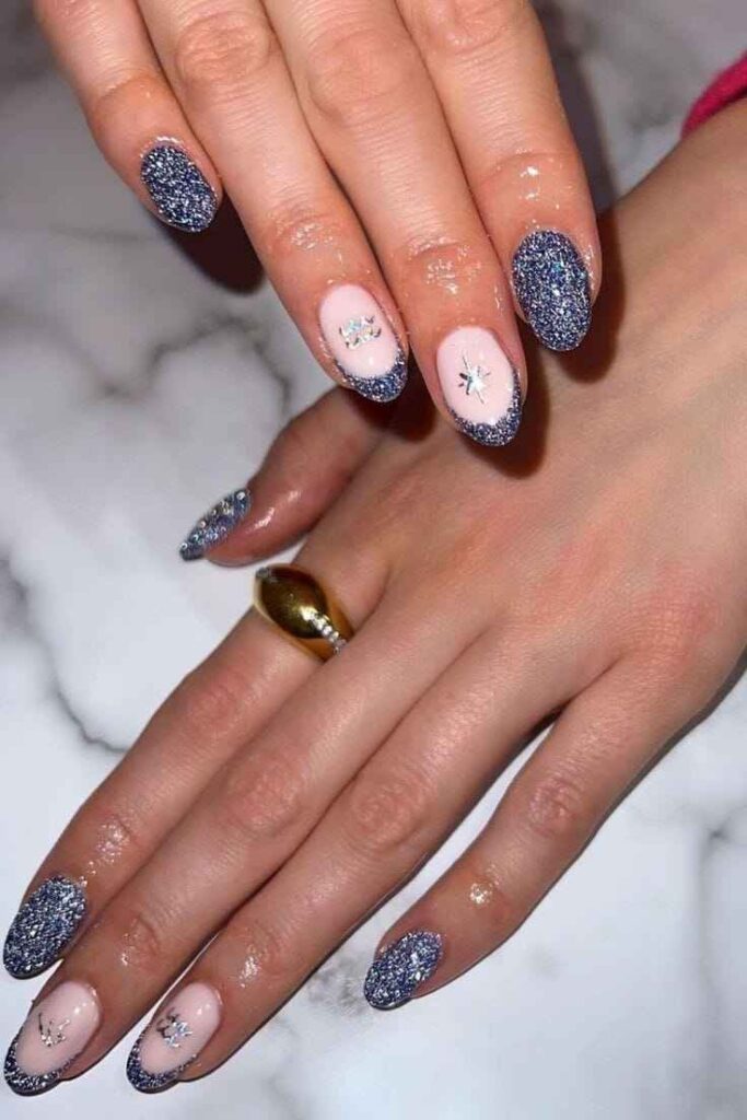 Matte Celestial Contrast nail designs