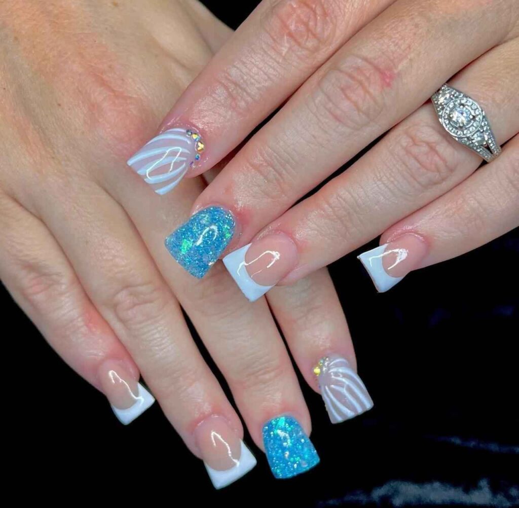 Ocean Breeze Duck Nail Art 