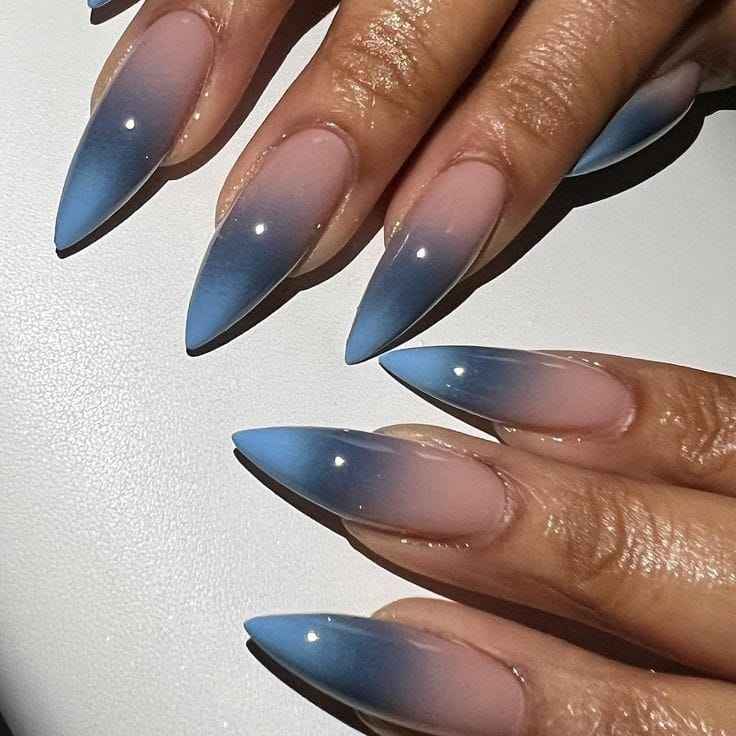 oceanic ombre glam nail designs