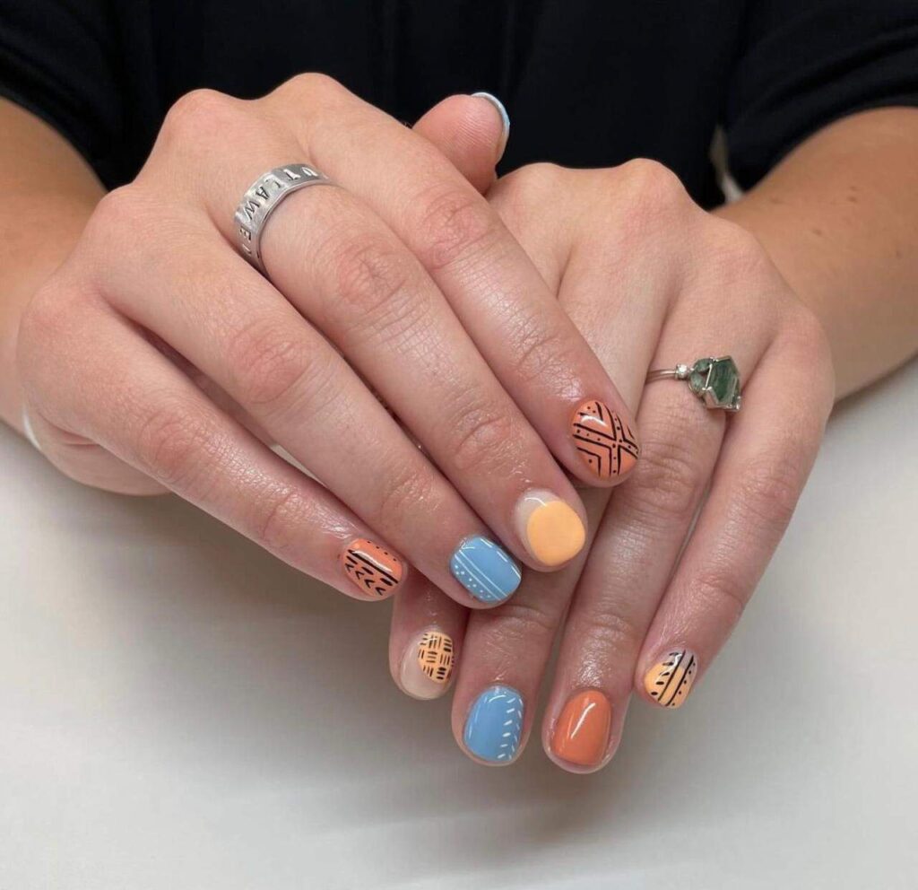 Soft and Textured Western nail designs