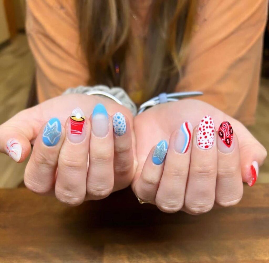 Star-Spangled Western nail designs