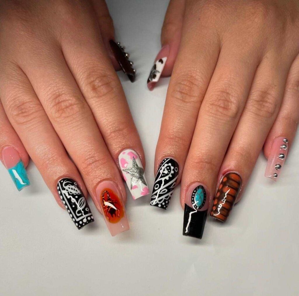 Western Glam nail designs